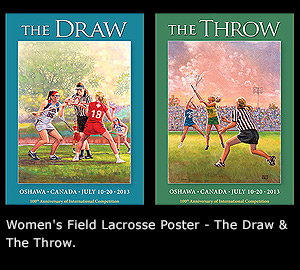 Women's Field Lacrosse Poster - The Draw & The Throw.